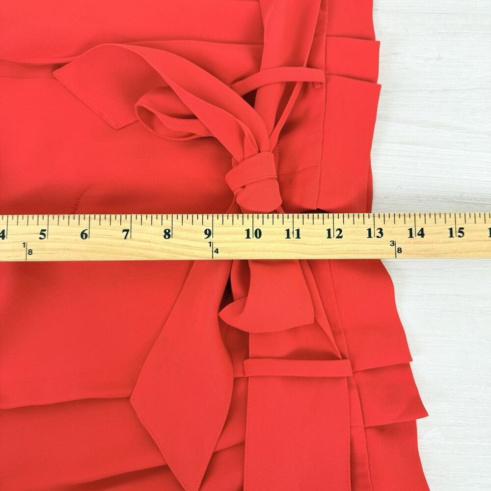 Boden Melina High Waist Paperbag Trouser Pants Size 10 R Poppy Red Preppy Office - Picture 11 of 15